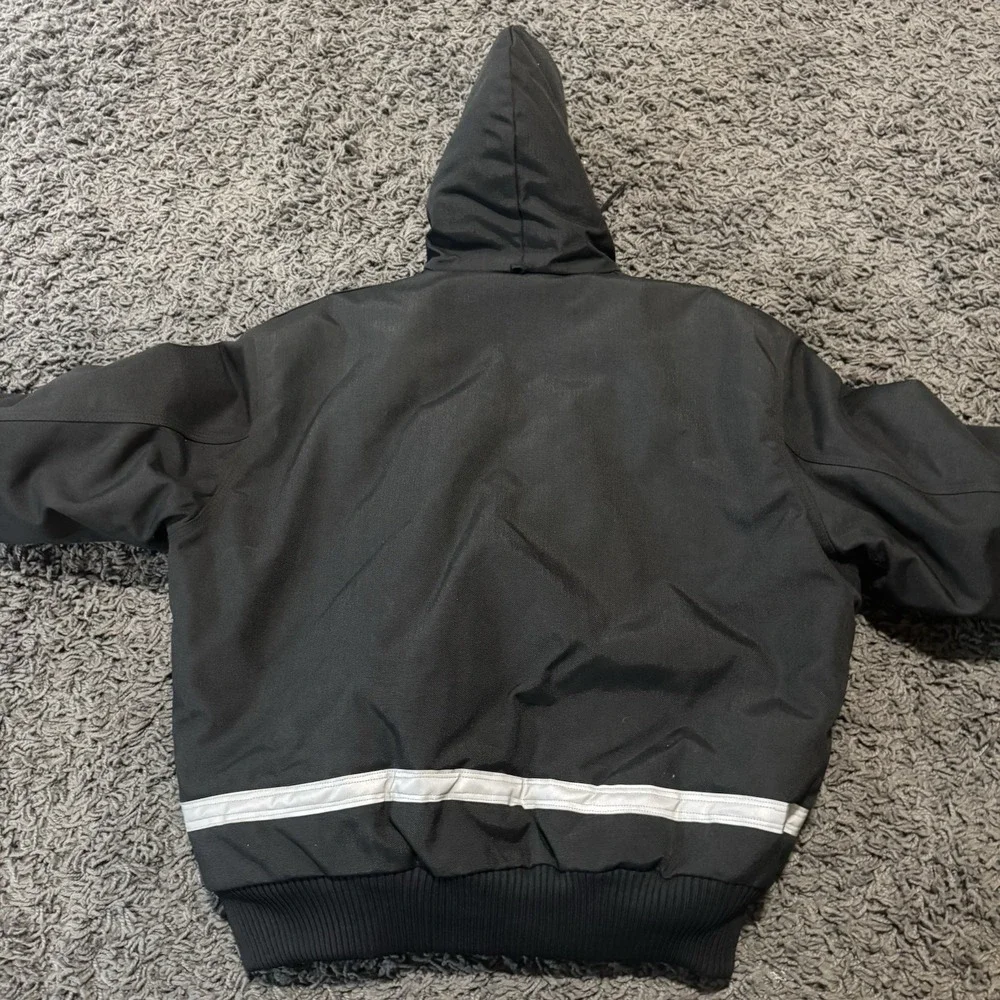 Vintage 90s Carhartt Duck Canvas Jacket J21 2XL Hooded‎ Workwear Quilted Y2K